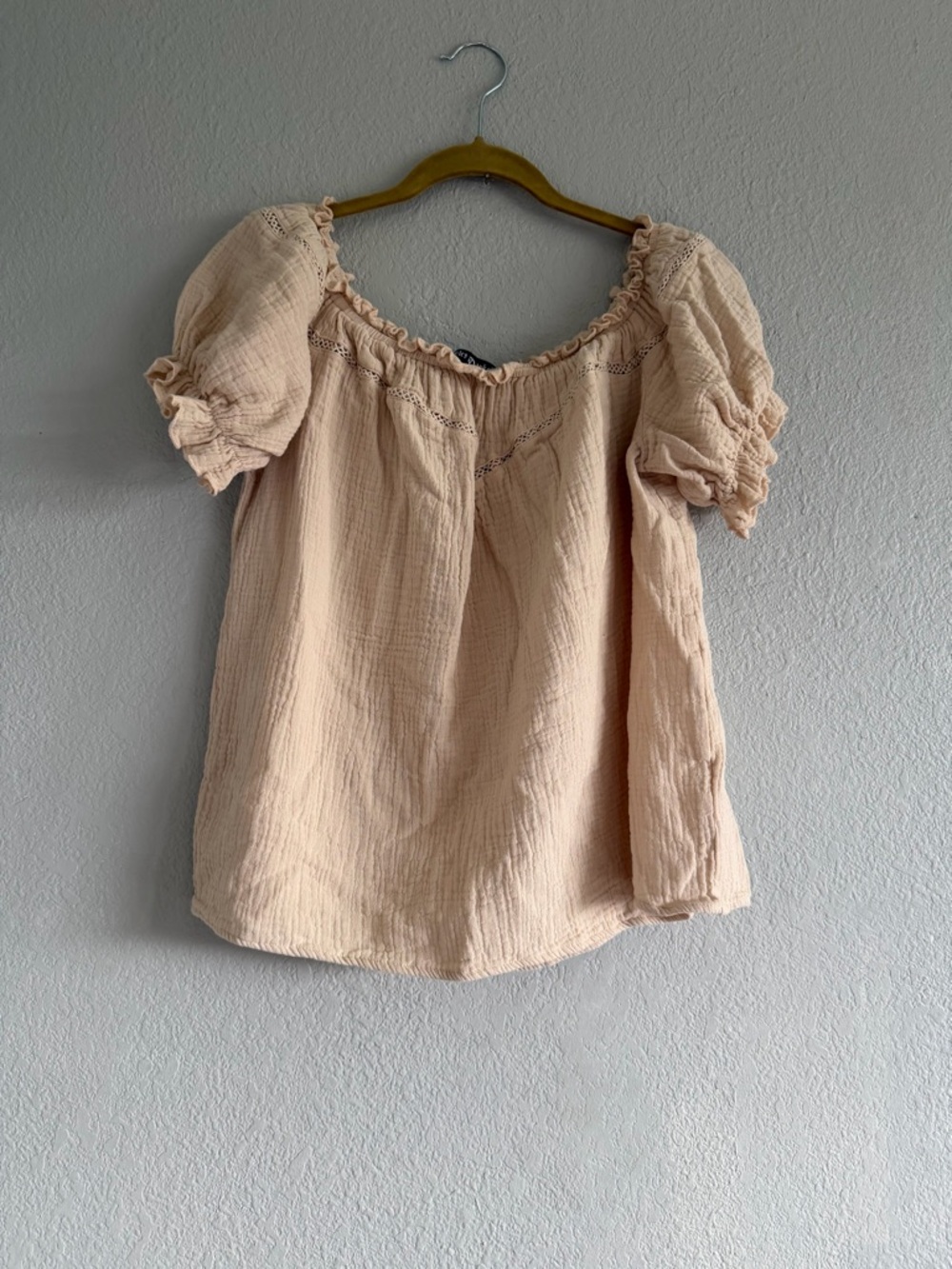 Scarlet Darkness Gauzy Puff Sleeve Renaissance Cottagecore Peasant Fairy Top M